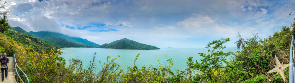 Man Cheung Po-babys first hike 2018- panorama view from man cheung po trail