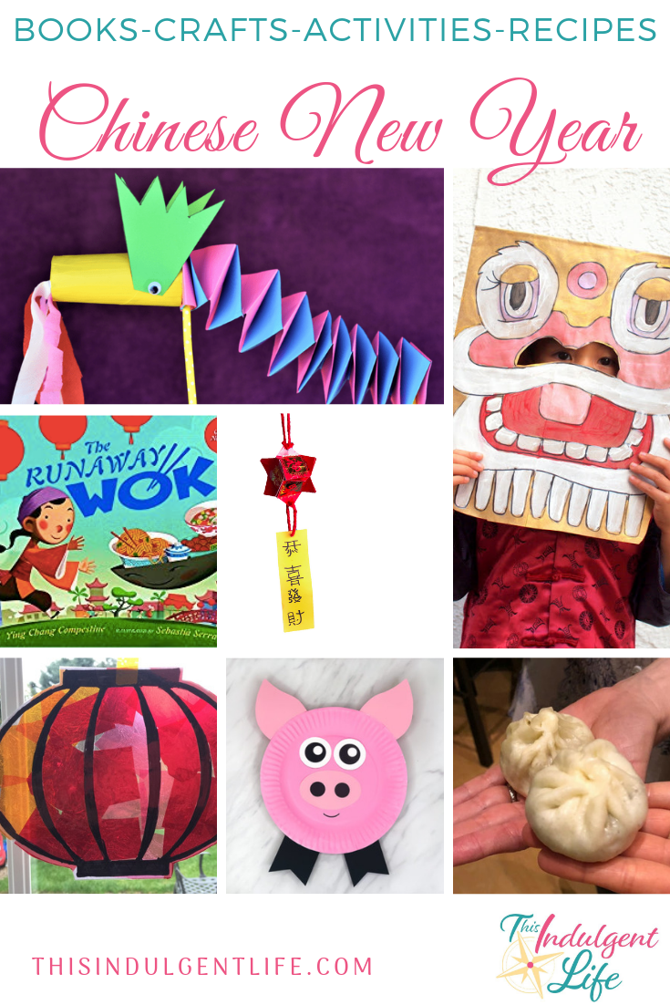 Books-Crafts-Activities-Recipes for Chinese New Year| This Indulgent Life | An assortment of activities, books, and food all about Chinese New years. | #chinesenewyearscrafts #cnycrafts #redenvelopecrafts #dragoncrafts #pigcrafts #chineserecipes #yearofthepig #lionmask #liondance #springfestival #craftsforkids #preschoolcrafts #lessonsonchina #chineseculture #ChineseNewYear