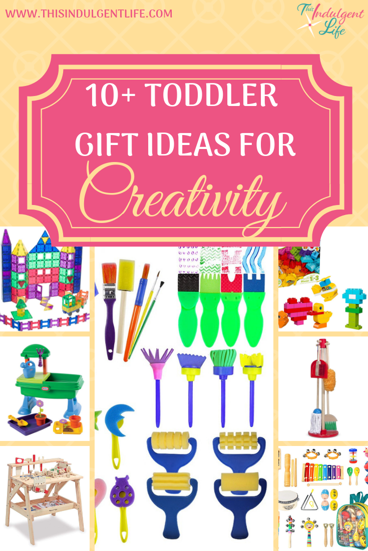 10+ Toddler Gift Ideas for Creativity | This Indulgent Life | Finding the perfect gift for your child can be a daunting task. Here's a list of over ten gift ideas to excite any young child and you can feel good about giving it because they all develop creativity and imagination! | #dressup #musthavegifts #giftsforboys #giftsforgirls #artgifts #buildinggifts #musicgifts #toddlerbirthdaygifts #toddlergifts #bestgiftsforkids #learningtoys #educationaltoys #educationalgifts #inspirecreativity #inspireimagination #developingcreativity #developimagination #playbasedlearning